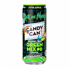 Candy Can Rick and Morty Sparkling Green Mix alma ízű szénsavas cukormentes üdítő 330ml