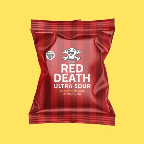 Red Death Super Sour - Exclusive to Mr Simms - szuper savanyú cukor 100g